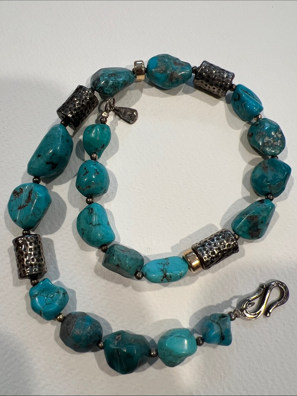 Silpada Sterling Silver Turquoise Stone Bead Necklace - Picture 2 of 5